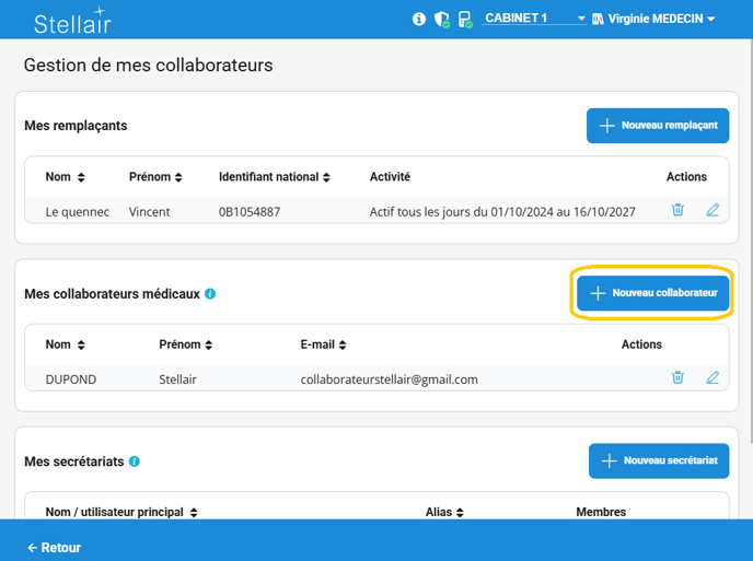 Nouveau Collaborateur Recette