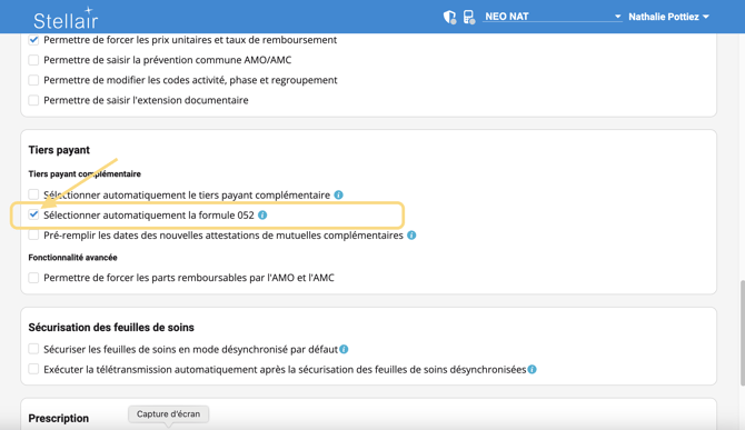 Tiers payant - formule 52