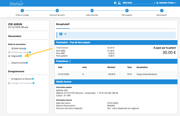 Sécurisation dégradée