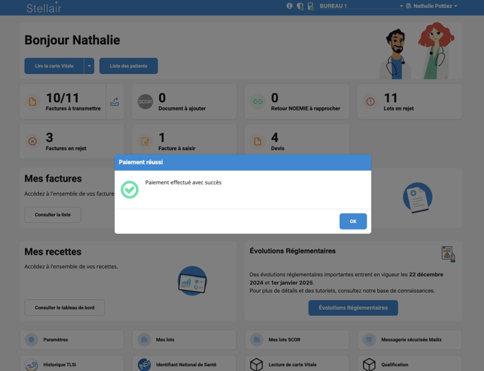 paiement effectué avec succès