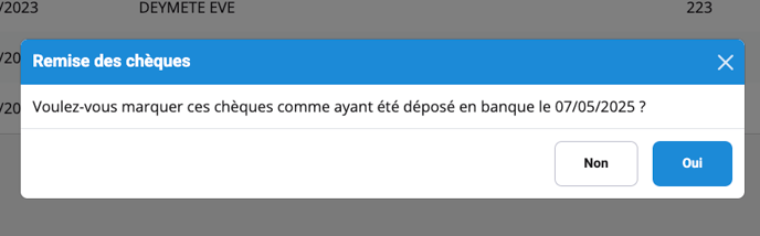 marquer les chèques