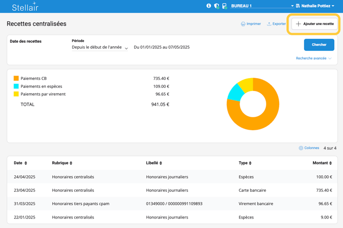 Recettes centralisées