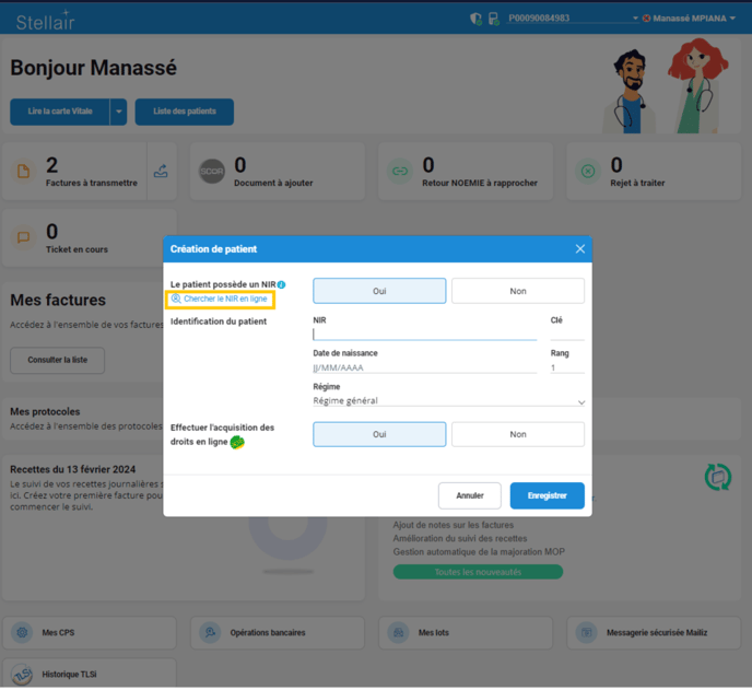 Chercher le NIR en ligne