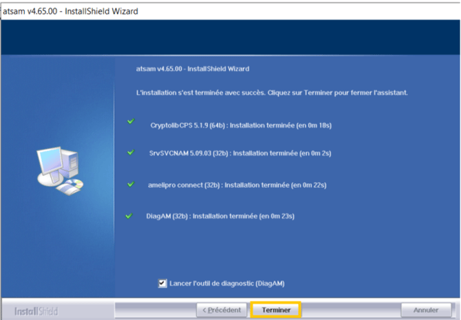 Installation ATSAM terminée
