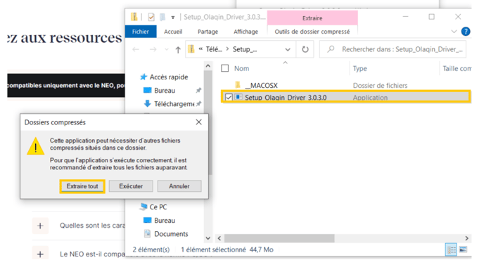 Installation pilote/ extraction