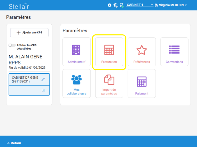 Paramètres Facturation