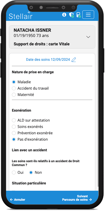 smartphone stellair prise en charge