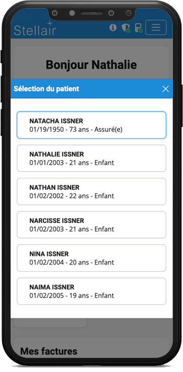 smartphone stellair sélection patient