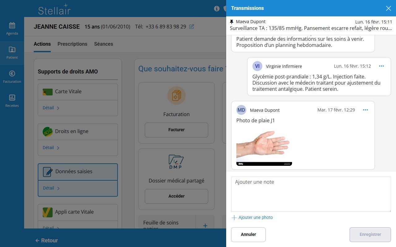 Transmission enregistrée avec photo visible