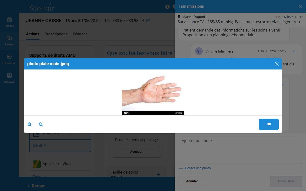 Photo affichée en grand avec zoom