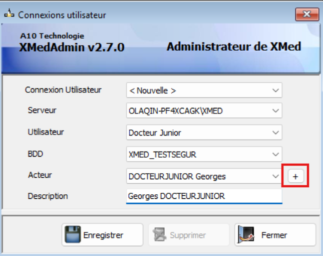 Fenêtre Administration / Connexion utilisateurs