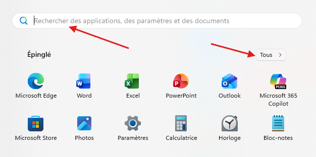 Rechercher Paint dans la barre de recherche Windows
