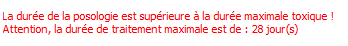 Alerte durée en rouge