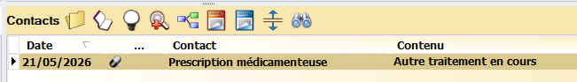 Autre traitement en cours dans les contacts