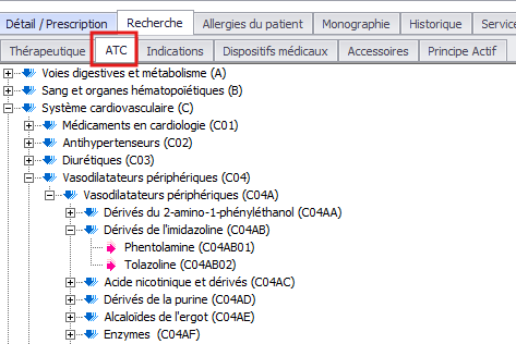 Recherche par classification ATC
