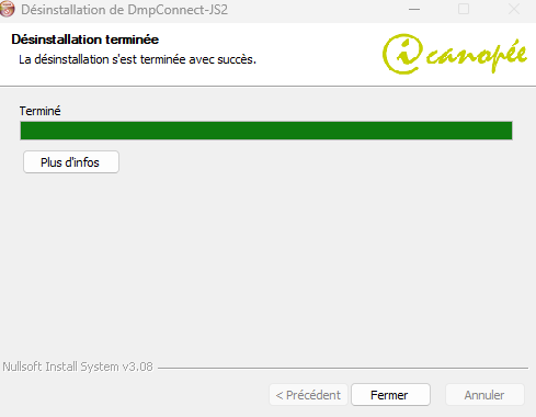 Fin désinstallation Efficience
