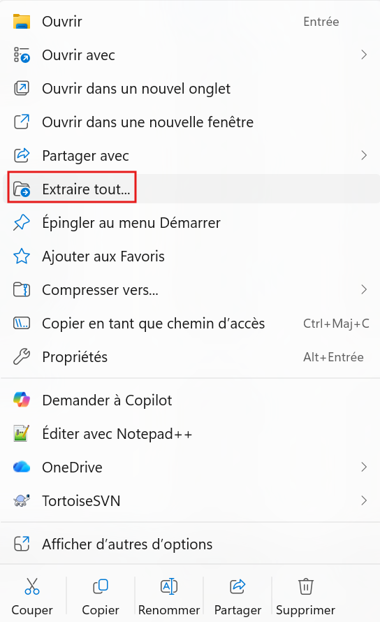 Extraire tout
