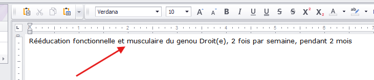 Zone de texte après validation Appliquer