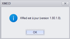 Fenêtre informative : XMed est à jour