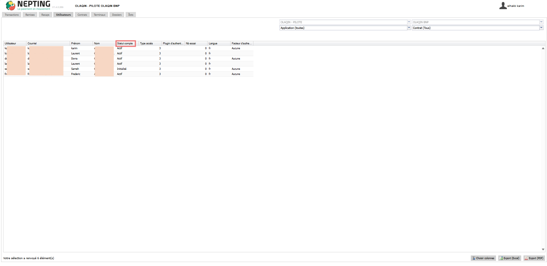 Menu Utilisateurs NepAdmin