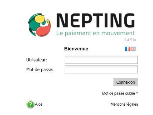 Écran de connexion NepAdmin