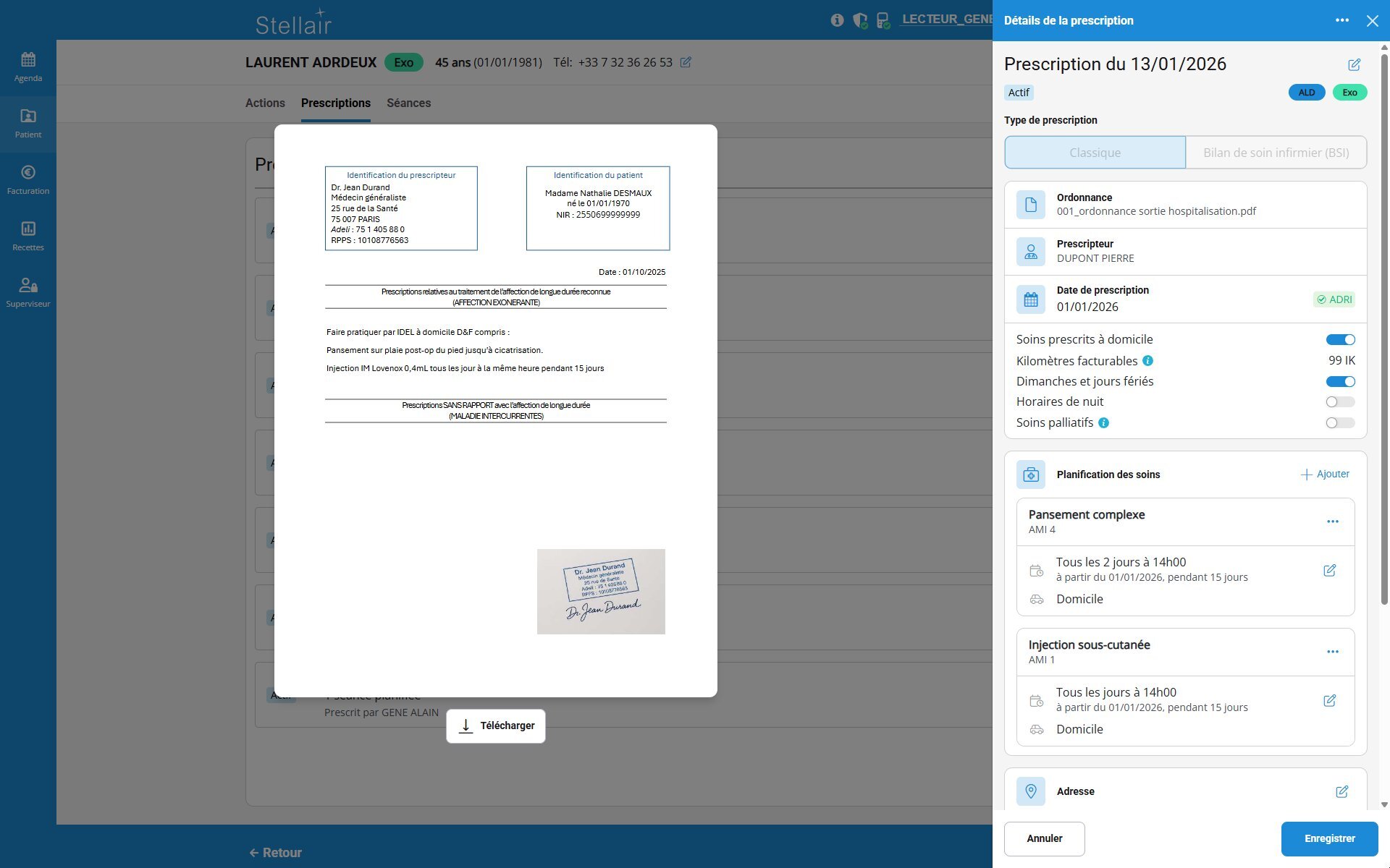L'indicateur ADRi visible sur une prescription non modifiable