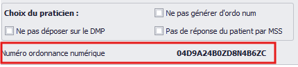 Numéro d'ordonnance numérique